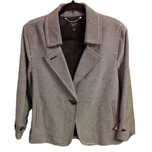 TALBOTS NWT LINED HOUNDSTOOTH SWING COAT SIZE 16 GORGEOUS!